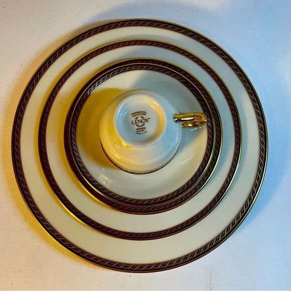 Lenox presidential collection Monroe place setting 5 pieces fine China dishes - Picture 1 of 7